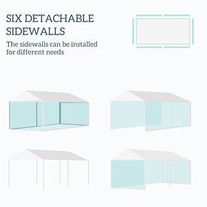 20FT X 10FT White Outdoor Party <b>Tent</b> Gazebo Wedding <b>Canopy</b> with Removable Mesh Sidewalls Double Layers PVC & Polyester Fabric - Product Image 4