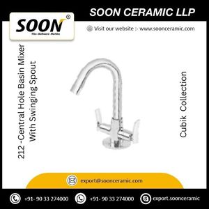 Basin Faucet 212 Central Hole Basin Mixer With <b>Swinging</b> Spout Stainless Steel Polished Sustainable Modern Design Wall-Mounted - Product Image 3