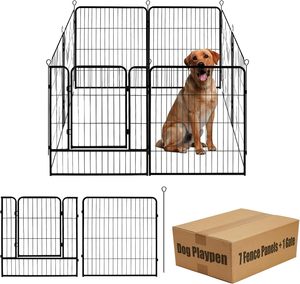 Moderne, stevige hondenren van ijzer, voor binnengebruik, eenvoudige montage, makkelijk op te bergen, roestbestendig, stevige speelbox - Product Image 1
