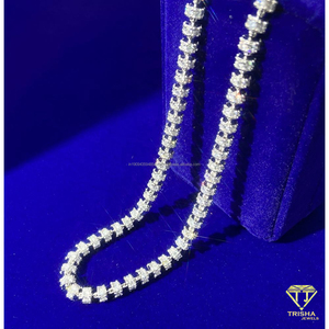 Collier ras du cou de luxe en argent sterling 925 avec chaîne cubaine sertie de diamants Moissanite pour la vente au détail internationale - Product Image 2