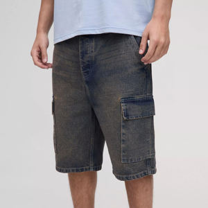 Men <b>Knee</b> <b>Length</b> <b>Denim</b> <b>Shorts</b> Cotton Casual Summer Trousers Wholesale Factory Direct Apparel Manufacturer Men Luxury Blue - Product Image 2