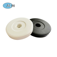 Tag Titik Patroli Kustom dengan Chip EM ABS 125kHz, Kartu RFID PVC Silikon, Token Disc Mini Model ISO, Antarmuka Komunikasi