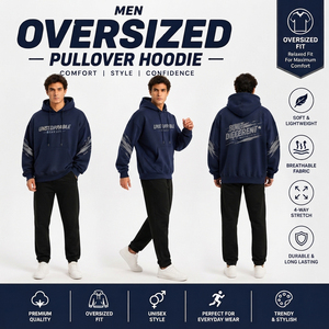 Men Oversized Pullover Hoodie French Terry Hooded Sweatshirt Men Sublimation Printed Winter Wear Pullover Men Sportswear Hoodies - Product Image 4