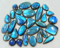 Cabochons de labradorite bleue de haute qualité, faits à la main, pierres précieuses naturelles, pierres brutes polies à la main de 25-40 mm pour la fabrication de bijoux