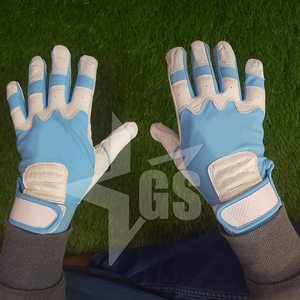 Gants de frappe en cuir bleu de qualité supérieure avec paume rembourrée et fermeture auto-agrippante pour l'entraînement, unisexe adulte - Product Image 1