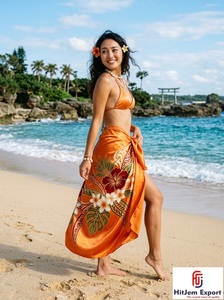 Pareo Hawaiano Personalizado con Diseño de Puntos, Sarong de Rayón Suave con Estampado Floral, Ropa de Playa Tropical, Fabricante y Proveedor OEM ODM - Product Image 5