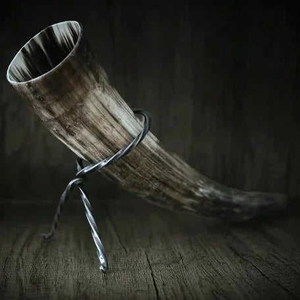Viking <b>Drinking</b> <b>Horns</b> with Stand Polished Natural Buffalo <b>Horn</b> Craft Eco-Friendly Handmade Portable Exported From India - Product Image 2