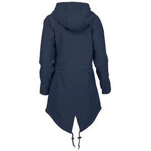 Women <b>Long</b> Softshell <b>Jacket</b> Fleece Lined Hooded Windproof Water Resistant Outdoor Ladies Coat Navy Pink Black Navy Blue Raincoat - Product Image 2