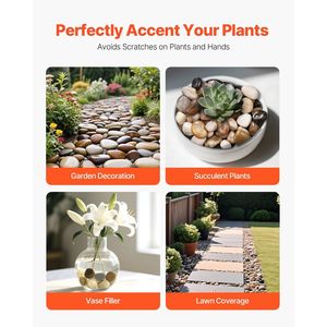 Sassi di fiume naturali multicolore da 1-2 pollici, 15 libbre, ciottoli e ghiaia levigati per giardinaggio e pavimentazione - Product Image 6