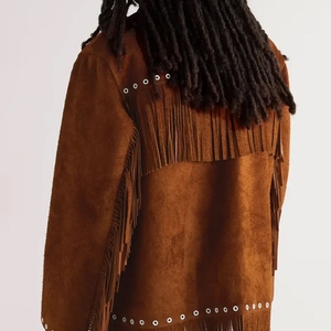 High Quality Men's & Women's Winter Slim Fit Breathable Waterproof Front Logo <b>Fringe</b> Leather Jacket For Sale - Product Image 6