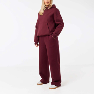 Survêtements amples en molleton de coton de haute qualité pour femmes, avec épaules tombantes, coupe oversize, poids lourd 500 GSM, ensemble sweat-shirt et pantalon - Product Image 3