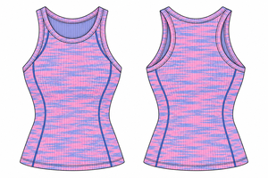 Ribbed Women Yoga Tank <b>Top</b> Solid Color Crew Neck <b>Cropped</b> 4-Way Stretch Moisture-Wicking Breathable Quick Dry - Product Image 2