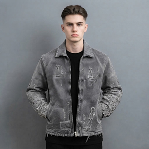 Wholesale Men Casual Denim <b>Jacket</b> for men Custom Long Sleeve <b>Light</b> Weight Breathable Fashion Premium Quality Cotton Denim <b>Jacket</b> - Product Image 1