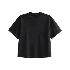 Unisex <b>Acid</b> wash <b>Drop</b> Shoulder Oversize Custom High Quality Heavy Weight Vintage Knitted 100% Cotton Material Street Wear Print - Product Image 6