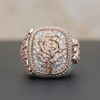 Bague Hip Hop personnalisée Avira Jewels avec nom en moissanite, argent sterling 925 massif plaqué or rose jaune, sans nickel, bijoux de luxe