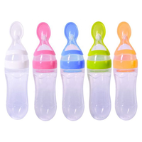Biberón con Cuchara 2 en 1, Libre de BPA, de Silicona y PP, Dispensador de Alimentos para Bebés, 90 ml, para Puré