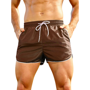 Pantalones Cortos Deportivos para Hombre, Color Marrón, Ligeros, Transpirables, de Secado Rápido, con Cordón en la Cintura, Casuales, para Gimnasio, Playa, Verano - Product Image 1