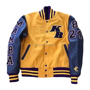 OEM Fabricante de alta calidad Chenille bordado Hombres Universidad personalizada Béisbol Bomber Letterman Crop Leather Varsity Jacket - Product Image 2