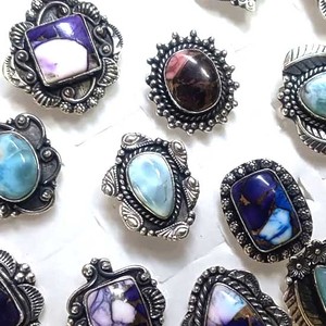 Wholesale Mix <b>Ring</b> Lots Antique <b>Silver</b> Plated Mix Gemstone Assorted <b>Rings</b> Hippie <b>Rings</b> Handmade Jewelry <b>Ring</b> for <b>Man</b> and Womans - Product Image 2