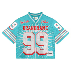 Streetwear Custom Men's Embroidery American Football Jersey Quick Dry Training Mesh Boxy Oversized Anti-Bacterial UV Protection - Product Image 5