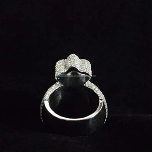 Anillo de Dólar con Diamantes Moissanite, Plata de Ley 925, Bañado en Rodio, Unisex, Estilo Hip Hop, Anillo de Lujo para Regalo de Aniversario - Product Image 3