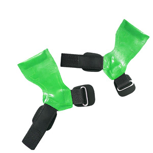 Poignées de main en caoutchouc vert réglables avec boucles métalliques antidérapantes, couleur et taille personnalisées pour l'entraînement sportif - Product Image 1
