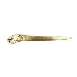 Polished Brass <b>Letter</b> Opener With Ornate Design Traditional <b>Wall</b> Mount Home Decor Entryway Accessory - Product Image 3