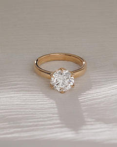 Igi/gia แล็บตัดเพชรวินเทจ14K สีเหลืองแหวนแต่งงาน/งานหมั้นใส่ได้ทั้งชายและหญิงสีขาวทองคุณภาพดีสำหรับงานปาร์ตี้ครบรอบ-คุ้มค่า - Product Image 1