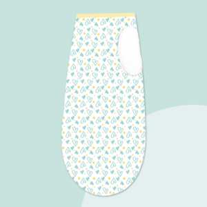 ผ้าห่อตัวเด็กอ่อนลายหัวใจพร้อมหมวกสีฟ้า - Product Image 3