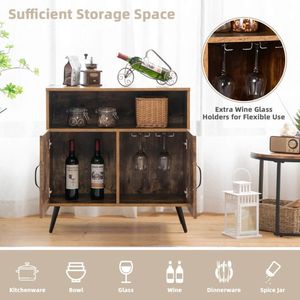 Armadio di stoccaggio in legno della metà del secolo con portabicchieri da vino per l'arredamento del soggiorno - Product Image 3