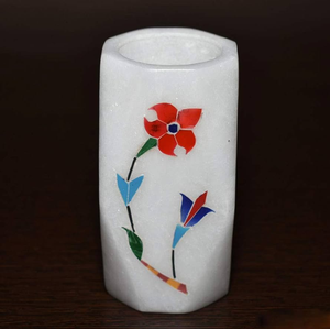 Marble Pencil Pen Holder Makeup Organizer Handicraft Stone Marble Makeup <b>Brush</b> Holder Top Price - Product Image 5