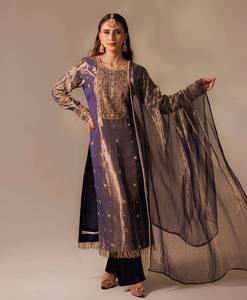 นำเสนอใหม่พร้อมที่จะสวมใส่ของแข็งงานปักหนักและลำดับด้านบนด้วย pent และ dupatta - Product Image 2