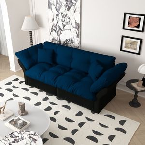 Divano Letto Convertibile Queen Size 190 cm 3-in-1 con Design Trapuntato, 2 Morbidi Cuscini in Velluto, Divano Letto Multifunzionale - Product Image 3