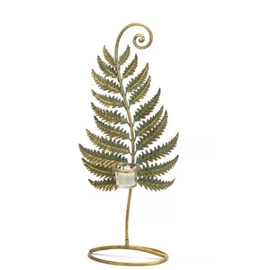 Support de bougie de style sapin de Noël Golden Stillness, 26 cm de haut, en laiton, décoration pour la maison - Product Image 4