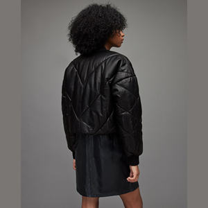 Veste en cuir vintage à revers pour femme, en cuir de vachette, sexy et décontractée, avec fermeture éclair, manches longues, pour homme et femme - Product Image 6