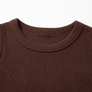 Top Corto de Verano para Mujer, Cuello Redondo, Manga Corta, 100% Algodón, Transpirable, Elástico, Corte Regular, Casual, OEM, ODM, Logotipo Personalizado, Precio Bajo - Product Image 4