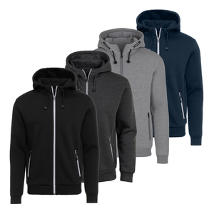 Sweat à capuche zippé intégral pour homme, doublé polaire Sherpa épais, classique, technique, écologique, anti-plis, pour l'hiver - Product Image 6