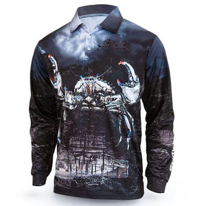 T-shirt uni à manches longues et col rond pour homme, en tissu respirant et à séchage rapide en coton et bambou, avec logo frontal, idéal pour une utilisation décontractée en extérieur - Product Image 5