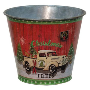 Seau de Noël moderne de couleur argentée, luxueux, pour la décoration de la maison, avec poignées en corde, en métal galvanisé, vierge pour sublimation - Product Image 4