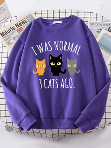 Nouveau sweat à capuche pour femme de qualité supérieure, imprimé '3 Cats Ago', tendance, tailles S-XXL, coupe oversize et ample, style professionnel - Product Image 3
