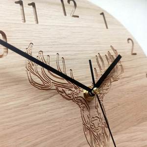 Hand Crafted Rustic Wooden <b>Wall</b> <b>Clock</b> Round Analog Quartz Custom Engraved For Living Room <b>Decor</b> - Product Image 5