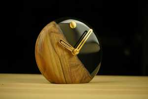 Wooden Desk Table <b>Clocks</b> With Marble Piece Analog With Minimalist Design for Living Room Bedroom With Customized Color and Sizes - Product Image 6