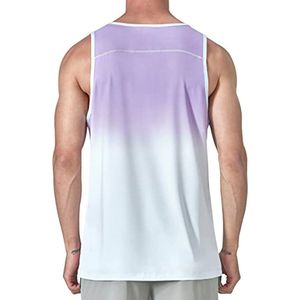 Camiseta sin Mangas Deportiva para Hombre, Cuello Redondo, Color Degradado, Tejido de Punto, Secado Rápido, de Morado Claro a Blanco, Marca INDEX - Product Image 2