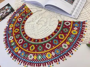 Collier perlé Lemko Krywulka rouge de qualité tendance, bijou folklorique ukrainien traditionnel Sylianka, fait main, cadeau unique pour elle - Product Image 6