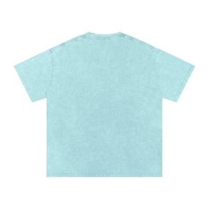 Camiseta Oversize de Algodón 100% Lavado al Ácido para Hombre, con Transferencia Térmica, Cuentas y Pedrería Brillante, Tejido Liso - ¡Gran Oferta! - Product Image 1