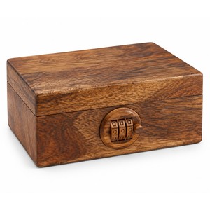 กล่องล็อคแบบผสมผสานไม้มะม่วงขายส่ง |   ที่เก็บของเล่นตัวต่อทำมือ - Product Image 1