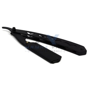 Rasoir à moustache professionnel en acier inoxydable, rasoir droit pliable avec support de lame à verrouillage pivotant pour hommes, rasoir à barbe - Product Image 5