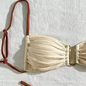 Traje de baño bikini de chifón sólido europeo-americano transfronterizo de dos piezas, sexy y cómodo para mujer, traje de baño de comercio exterior - Product Image 6