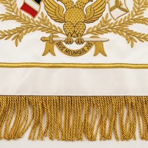 Custom Embroidered Masonic <b>Apron</b> with Gold Fringe & Eagle Emblem – Classical Ceremonial Freemason Regalia Fabric Accessory - Product Image 4