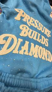 Street Style Custom Embroidery Logo Distressed Embroidery on Back Shorts <b>Set</b> Cotton Fleece Rhinestone 2 Piece <b>Set</b> - Product Image 6